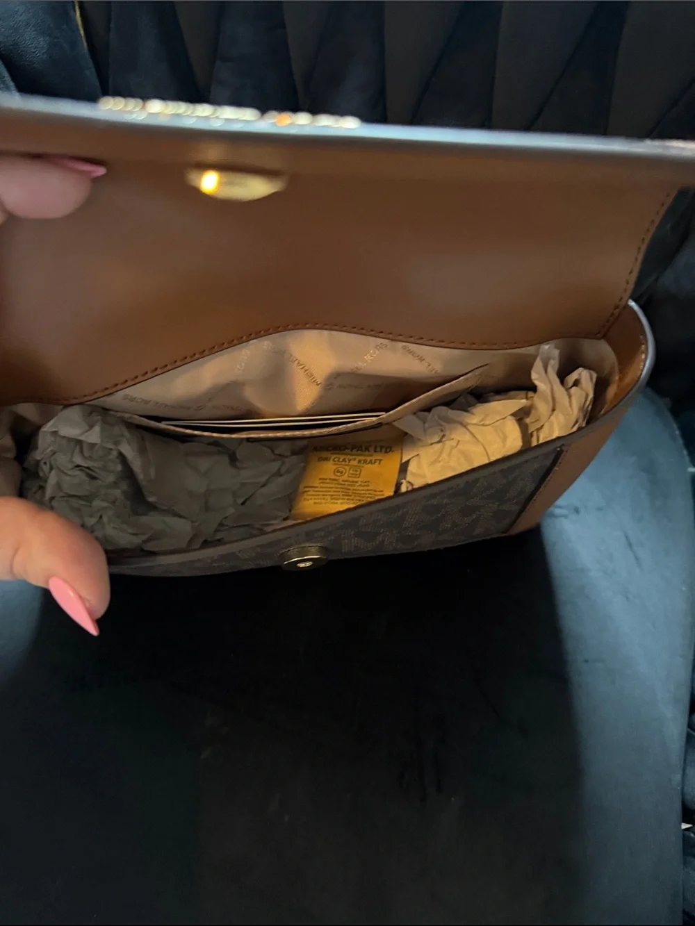 Michael Kors Brown and Dark Brown Logo Crossbody Bag